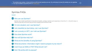 
                            4. Frequently Asked Questions - Sprintax.com