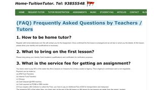 
                            7. Frequently Asked Questions(FAQ), Home Tuition Tutor in ...