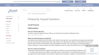 
                            2. Frequently Asqued Questions | Jacadi Paris