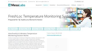 
                            6. FreshLoc Temperature Monitoring System | Mesa Labs