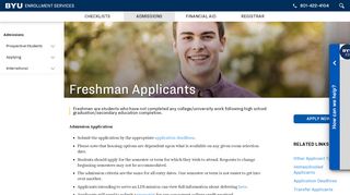 
                            7. Freshman Applicants | BYU Enrollment Services