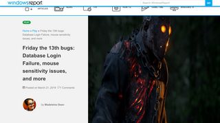 
                            4. Friday the 13th bugs: Database Login Failure, mouse ...