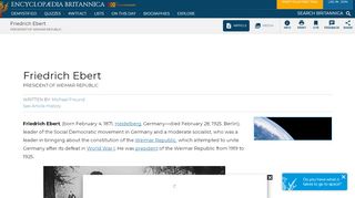 
                            9. Friedrich Ebert | president of Weimar Republic ...