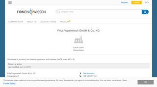 
                            6. Fritz Pogenwisch GmbH & Co. KG, Jülich - Credit Report