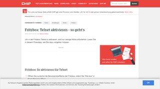 
                            5. Fritzbox: Telnet aktivieren - so geht's - CHIP