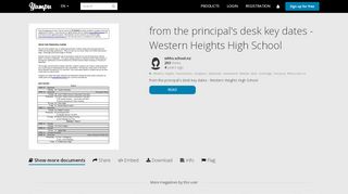 
                            6. from the principal's desk key dates - Western Heights High School