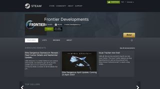 
                            9. Frontier Developments - Steam Developer