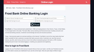 
                            5. Frost Bank Online Banking Login | Sign In Page