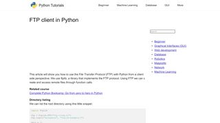 
                            2. FTP client in Python - Python Tutorial
