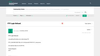 
                            1. FTP Login Refused - Hewlett Packard Enterprise Community
