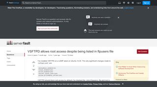 
                            6. ftp - VSFTPD allows root access despite being listed in ...