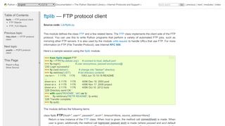 
                            3. ftplib — FTP protocol client — Python 3.7.4 …