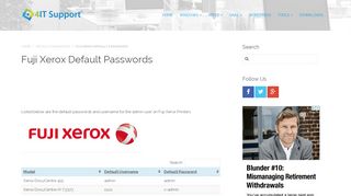 
                            10. Fuji Xerox Default Passwords - IT Knowledgebase