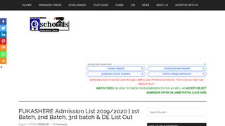 
                            5. FUKASHERE Admission List 2019/2020 fukashere.edu.ng 1st,2nd,3rd ...