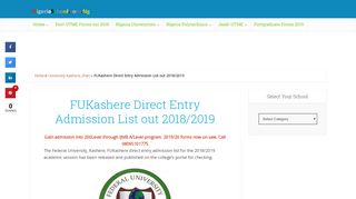 
                            4. FUKashere Direct Entry Admission List out 2018/2019