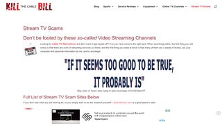 
                            6. Full List of Stream TV Scams - KilltheCableBill