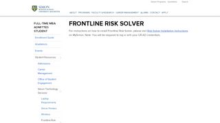 
                            9. Full-Time MBA Admitted Student : Frontline Risk Solver