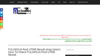 
                            7. FULOKOJA Post UTME Result 2019/2020 fulokoja.edu.ng ,Status ...