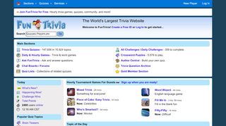 
                            8. Fun Trivia Quizzes - World's Largest Trivia and Quiz Site