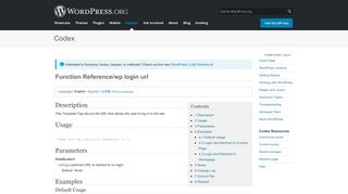 
                            3. Function Reference/wp login url « WordPress Codex