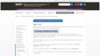 
                            9. Funding and Disclosure Portal - Electoral Commission SA