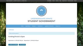 
                            1. Funding Portal is Open - UNC's Senate