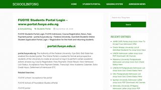 
                            6. FUOYE Students Portal Login - …