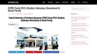 
                            5. FUPRE Portal 2019: (Student, Admission, …