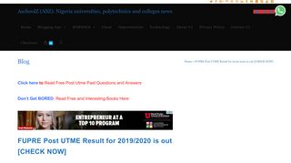 
                            6. FUPRE Post UTME Result for 2019/2020 is out [CHECK NOW]