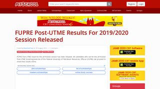 
                            7. FUPRE Post-UTME Results For 2019/2020 Session Released