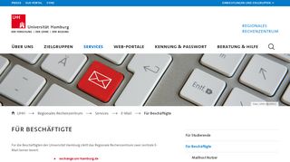 
                            4. Für Beschäftigte : E-Mail : Universität Hamburg