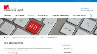 
                            5. Für Studierende : E-Mail : Universität Hamburg