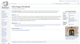 
                            6. Fürst Fugger Privatbank - Wikipedia