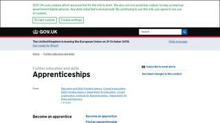 
                            10. Further education and skills: Apprenticeships - GOV.UK