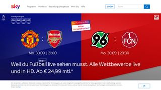 
                            4. Fußball, Bundesliga live, Sport, Filme, Serien – in HD - Sky