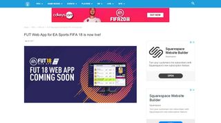 
                            7. FUT Web App for EA Sports FIFA 18 is now live!