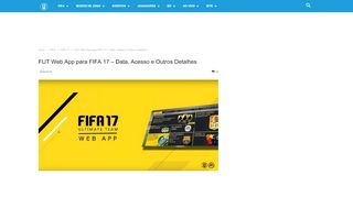 
                            1. FUT Web App para FIFA 17 - Data, Acesso e Outros Detalhes