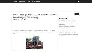 
                            9. FUTA Portal | Official FUTA Students & Staffs …