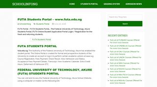 
                            6. FUTA Students Portal - www.futa.edu.ng - Schoolinfo.com.ng