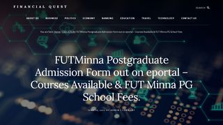 
                            9. FUTMinna Postgraduate Admission Form out on …