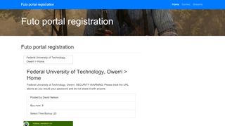 
                            8. Futo portal registration