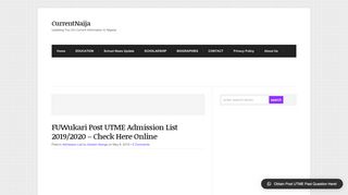 
                            5. FUWukari Post UTME Admission List 2019/2020 – Check ...