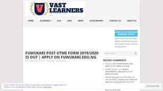 
                            6. FUWUKARI POST UTME FORM 2019/2020 IS OUT | APPLY ...