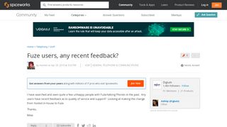 
                            9. Fuze users, any recent feedback? - VoIP Forum - Spiceworks