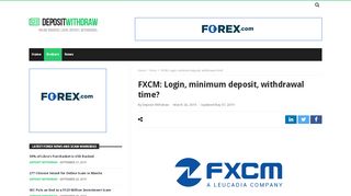 
                            7. FXCM: Login, minimum deposit, withdrawal time?