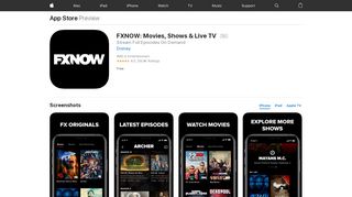 
                            8. ‎FXNOW: Movies, Shows & Live TV on the App Store