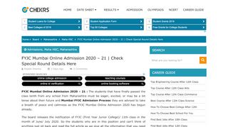 
                            7. FYJC Mumbai Online Admission 2019 – 20 | Check Special ...