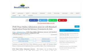 
                            9. FYJC Pune Online Admission 2019-20 11th Standard ...