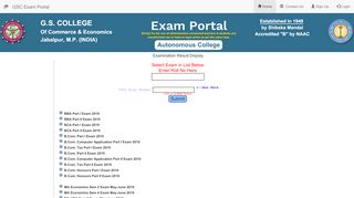 
                            3. G S College Exam Portal;