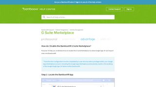 
                            8. G Suite Marketplace – BambooHR Support